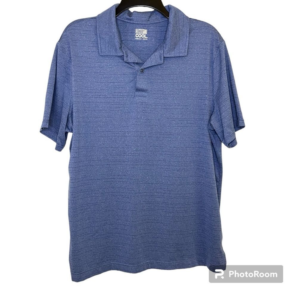 32 Degrees Cool Men's Blue Short Sleeve Polo Size Large